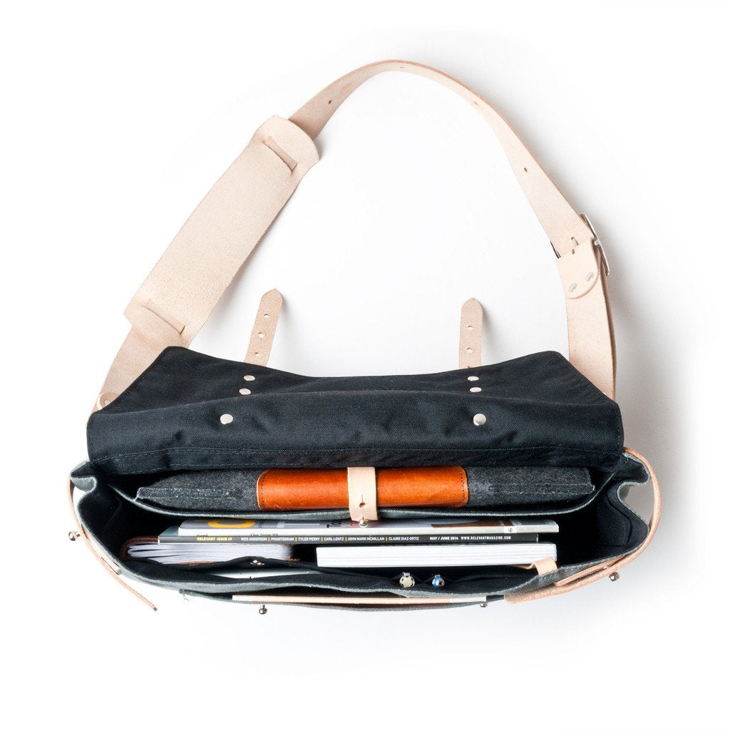 Canvas Messenger Bag Charcoal