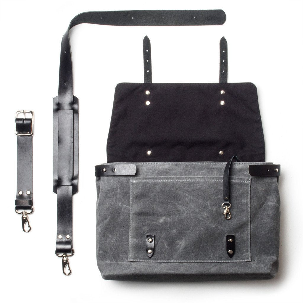 Waxed Canvas Messenger Bag Black Waxed Canvas Messenger Bag Black Waxed Canvas Messenger Bag Black